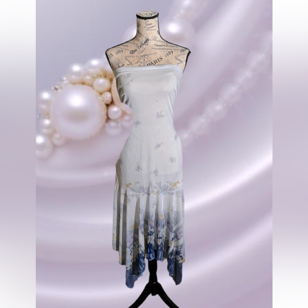 FANG Strapless strapless, purple, asymmetrical dress, medium